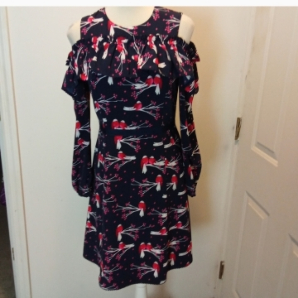 Draper James Pink and Blue Fit and Flare Mini Dress